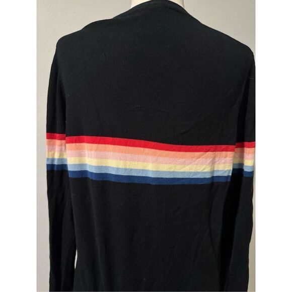 Madeline Thompson x Spiritual Gangster colorful striped black sweater M - Picture 5 of 7